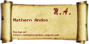 Mathern Andos névjegykártya